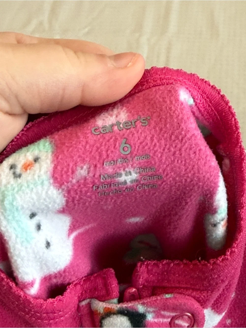 Carters 6m Fleece Footie Onesie